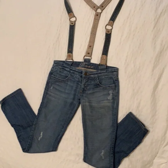 Frankie B hipster suspender jeans Y2K - Picture 3 of 12